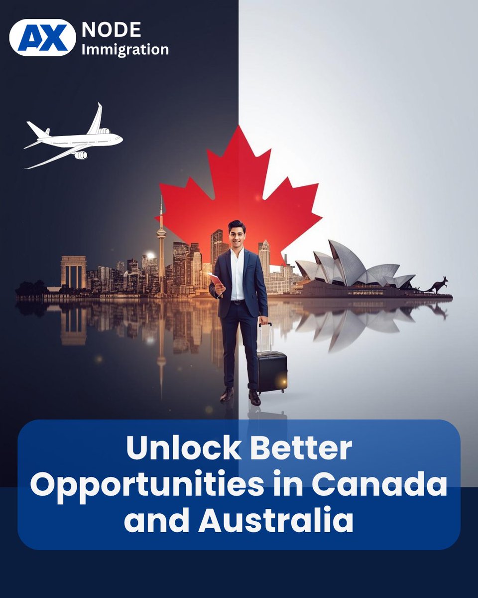 Axnode's tweet photo. Your dream destination awaits! Axnode Immigration bridges the gap to incredible opportunities in Canada and Australia.
#CanadaPR #AustraliaVisa #AxnodeImmigration #ImmigrateNow #SkilledVisa #StudyAbroad #WorkPermit #ImmigrationExperts #DelhiToCanada #DreamBigMigrate #VisaSuccess https://t.co/pFS497Z9jr
