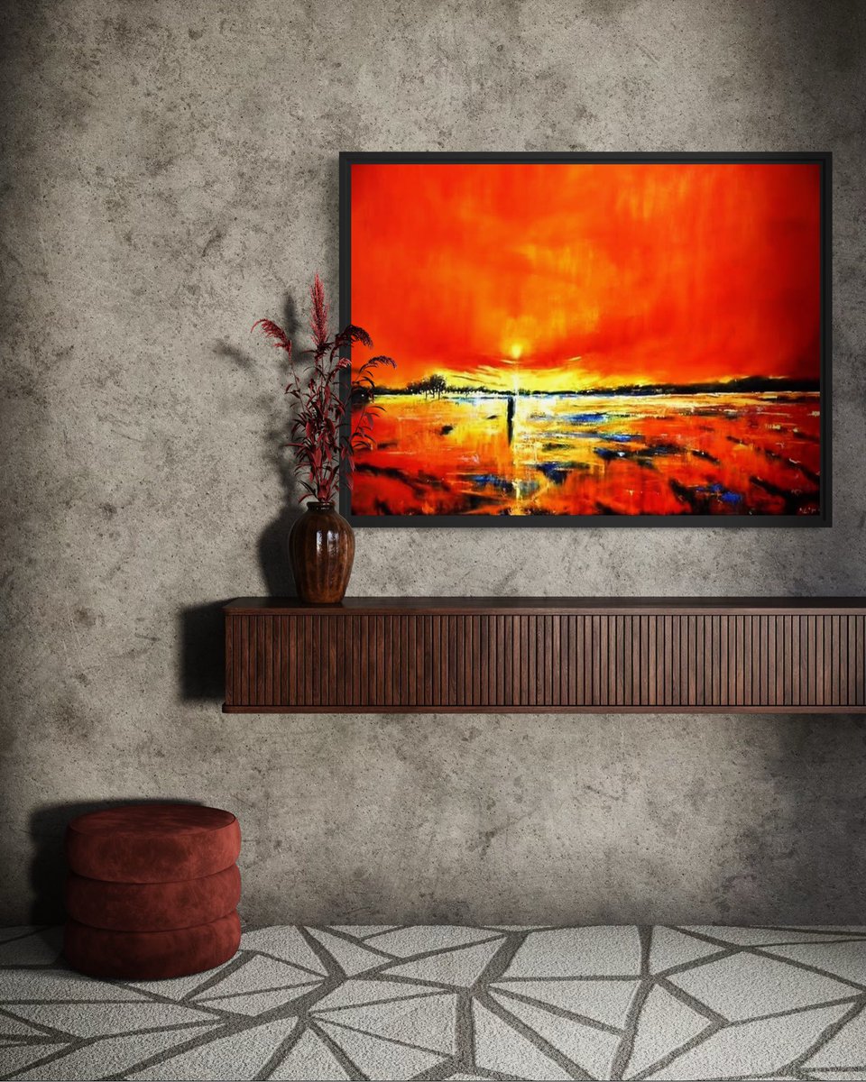 nidhibhatia_art's tweet image. Crimson Horizon is a force of nature-an expansive fiery 36" x 48" oil landscape.Saturated reds, molten oranges, and luminous yellows blaze across the canvas, held in quiet tension by deep, grounding silhouettes.

🔗 saatchiart.com/en-in/art/Pain…

#artcollector #arte #abstractlandscape