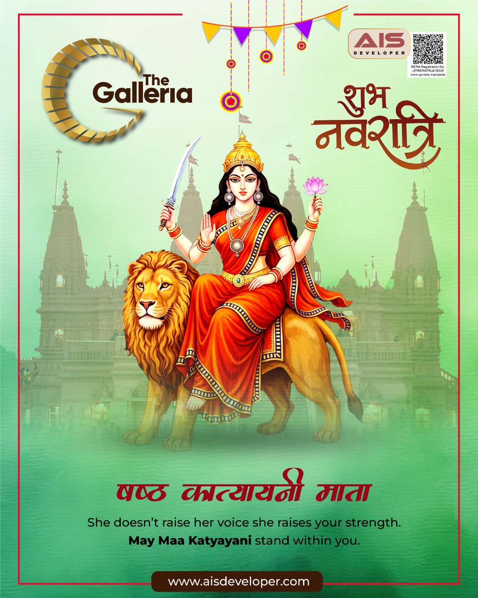 ais_developer's tweet photo. 🌸Subh Navratri – 6th day of Navratra🌸
Maa Katyayani🙏– the symbol of courage, strength, and victory over evil. 
Her blessings makes you strong and unwavering in every situation, and may she turn all your difficulties into success.

#ais_developer #navratri https://t.co/c5KnCyBBwT
