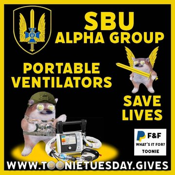 C'est le Toonie Tuesday.
"Chaque respiration compte"

Aujourd'hui, nous supportons <a href="/Daughters_DOKO/">DOKO</a> pour équiper les médic' du SBU "Alpha" avec des respirateurs.

Donnez 2$/£/€ "Toonie" en com'

Pensez à liker et partager le post et à consultez le profil officiel.