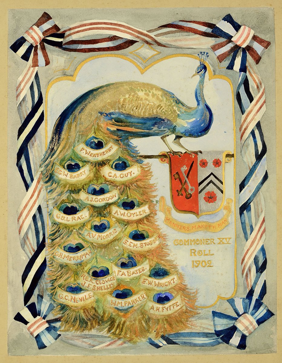 To round off our contributions to this month's <a href="/explorearchives/">Explore Your Archive</a> #Wildlife theme, we're sharing this decorative 'hot roll', which are team lists relating to Winchester College's own version of football.

This one, for Commoner XV, dates from 1902.