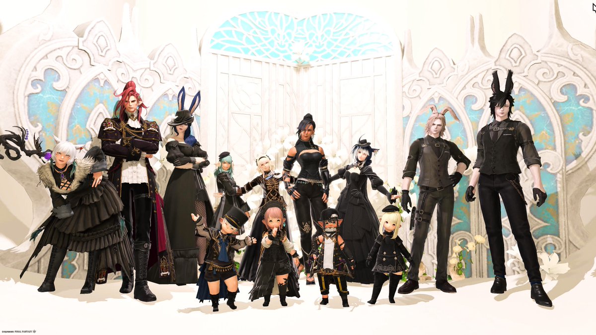 nook_1109's tweet photo. ミラプリ「黒テーマ」撮影会をしました
何個かミラプリを用意されていて
スタジオごとにお着替えしている方もいらっしゃいました👀✨
みなさんとてもかっこよかったです🎩

そして久しぶりに新しい方をお迎え😊
そりゃぁ初めましては緊張しますよね。
ゆっくりやっていきましょ🫶🏻
#FF14SS #nook_cwls https://t.co/Hi1b2n1Lmy