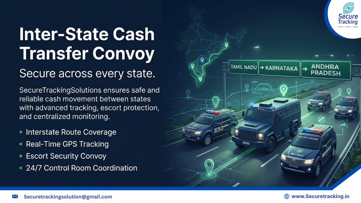 Securetrackin's tweet photo. Real-time GPS tracking, escort convoy protection &amp; 24/7 monitoring—safe cash movement across every state.

Reliable. Controlled. Protected.

🌐 https://t.co/0eRHny0xGZ
📧 securetrackingsolution@gmail.com

#CashLogistics #InterstateTransport https://t.co/02KyAOPMpc