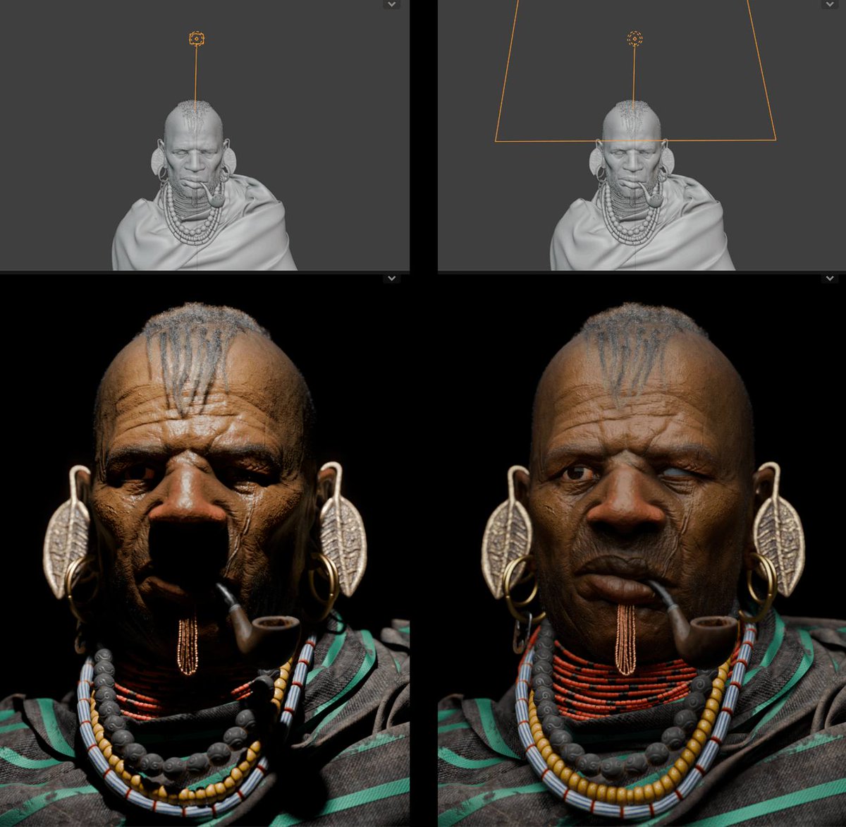gleb_alexandrov's tweet photo. Making light bigger = softer is one of the most influential (and often, one of the best) lighting decisions you can make. If in EEVEE, turn on the Jittered shadows to get properly rendered softness. https://t.co/6ZFS7luDMw