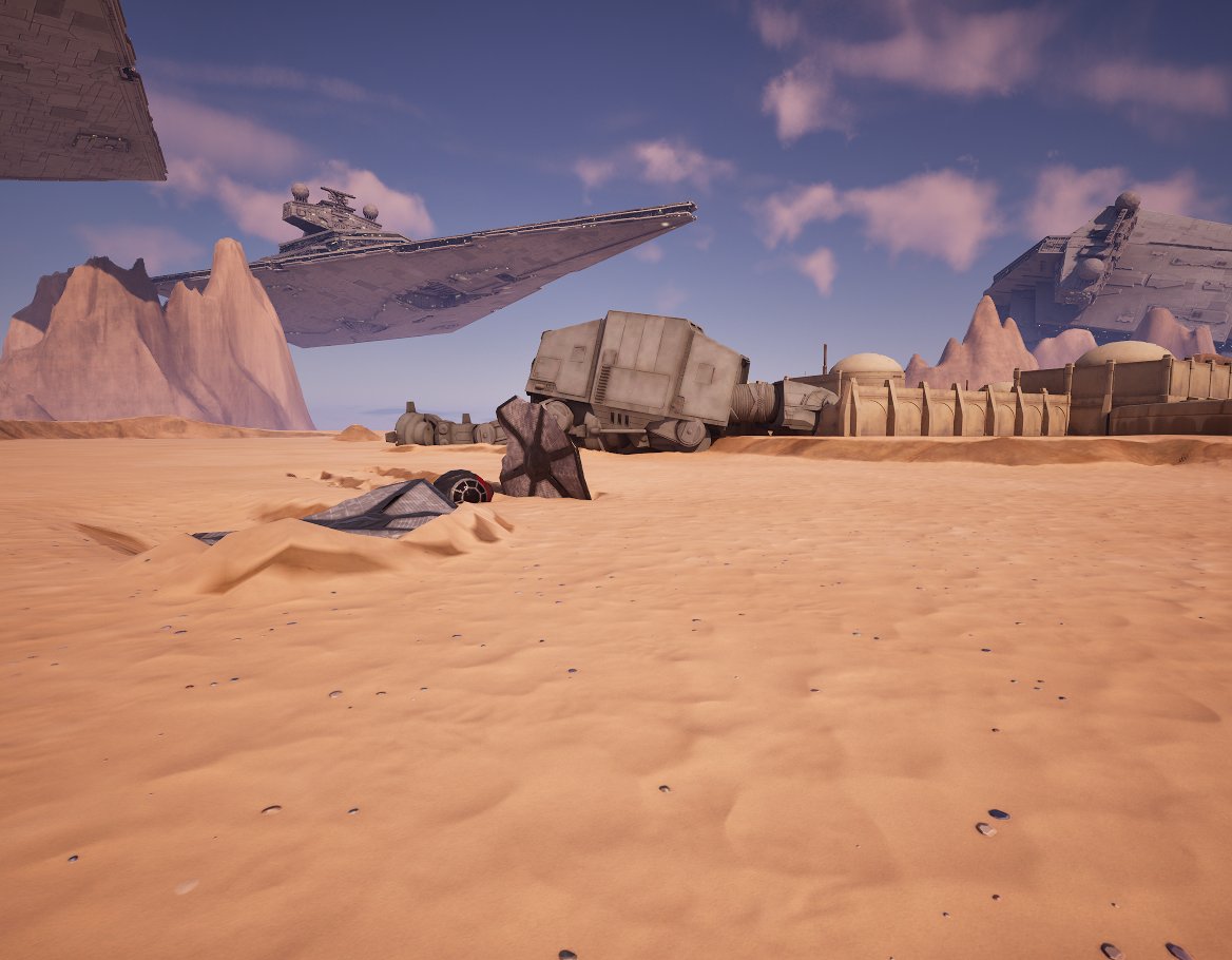 GarrisonMainFN's tweet photo. Coming soon to #UEFN, #StarWars: Twin Sun Showdown. A 32 Player Experience made inside of #Fortnite 

Experience a thrilling fight for Tatooine, as either the Empire or the Rebellion, with more GameModes being worked on for the future, like Conquest, and Heroes Vs Villains. https://t.co/eMgB5vA6Hc