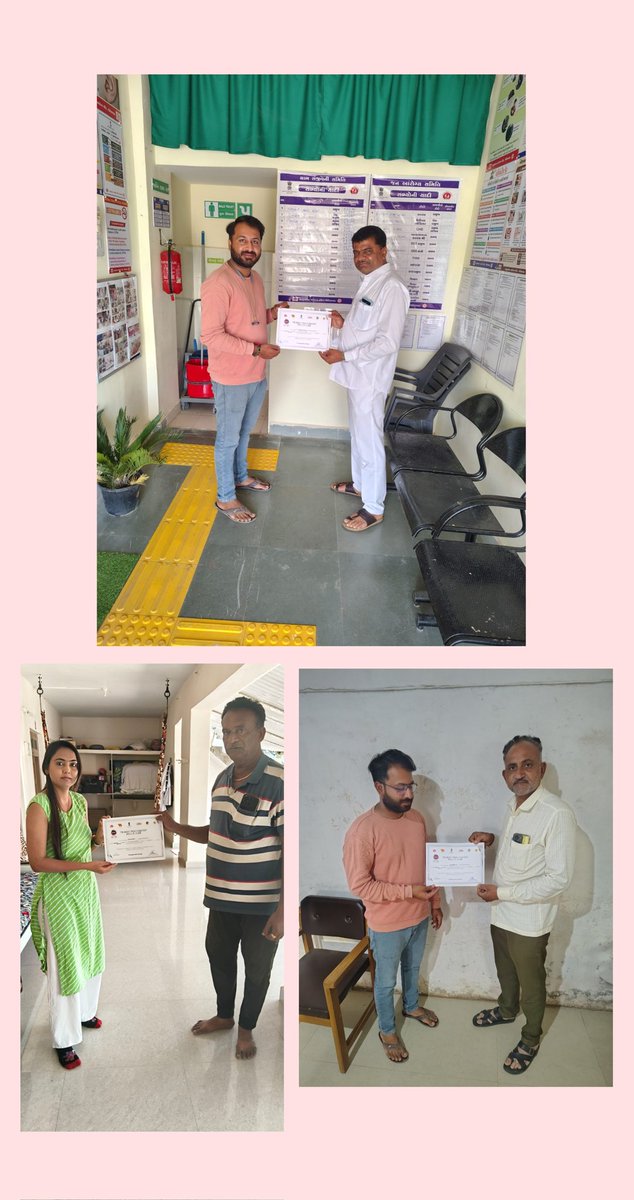 આજરોજ પ્રા.આ.કે. ભંડુરી અંતર્ગત આવતા તમામ ગામોને ( ભંડુરી, માળિયા, શેરીયાખાણ, જામવાડી, આંબેચા) ટીબી મુક્ત પંચાયત અંતર્ગત ઉત્કૃષ્ટ કામગીરી બદલ પ્રમાણપત્ર આપીને સન્માનીત કરવામાં આવેલા. જે બદલ ગામના સરપંચશ્રી, આરોગ્ય સ્ટાફ તથા પંચાયત વિભાગ ને અભિનંદન🎉🎉🎉 <a href="/TeamHealthMalia/">Team Health Malia_Junagadh</a>