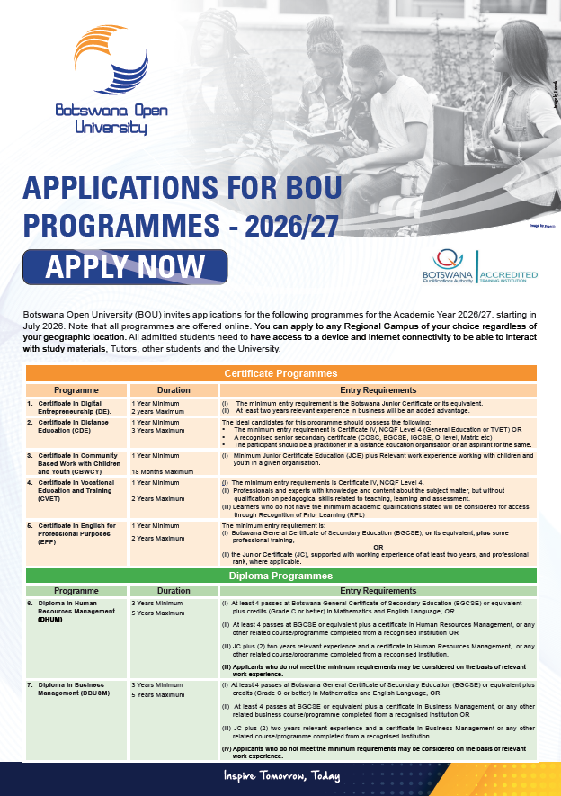 Botswana Open University tweet media