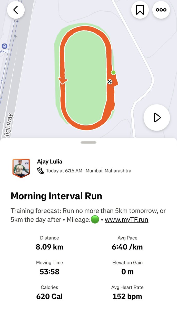 ajaylulia's tweet photo. Track session done 🏃‍♂️🔥

12 × 400m intervals
90 sec recovery

- warm-up &amp; cool-down

Consistent reps, strong finish, and good control throughout.
Speed + discipline = progress.

#IntervalTraining #TrackWorkout #SpeedWork #RunningProgress #Run #workout https://t.co/vzYQ3RYFeD