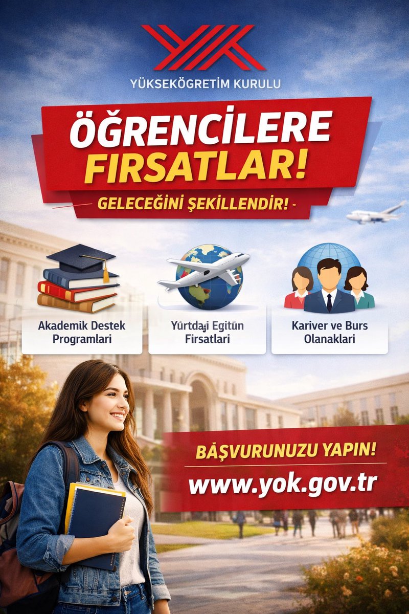 guncelogrenci's tweet photo. 📢 Yükseköğretim Kurulu’ndan öğrencilere fırsatlar!

🎓 Eğitim, burs ve yurt dışı imkanları

🔗 https://t.co/07jZ5rnTOT

#YÖK #üniversite #fırsat https://t.co/6qGi4xFtAx