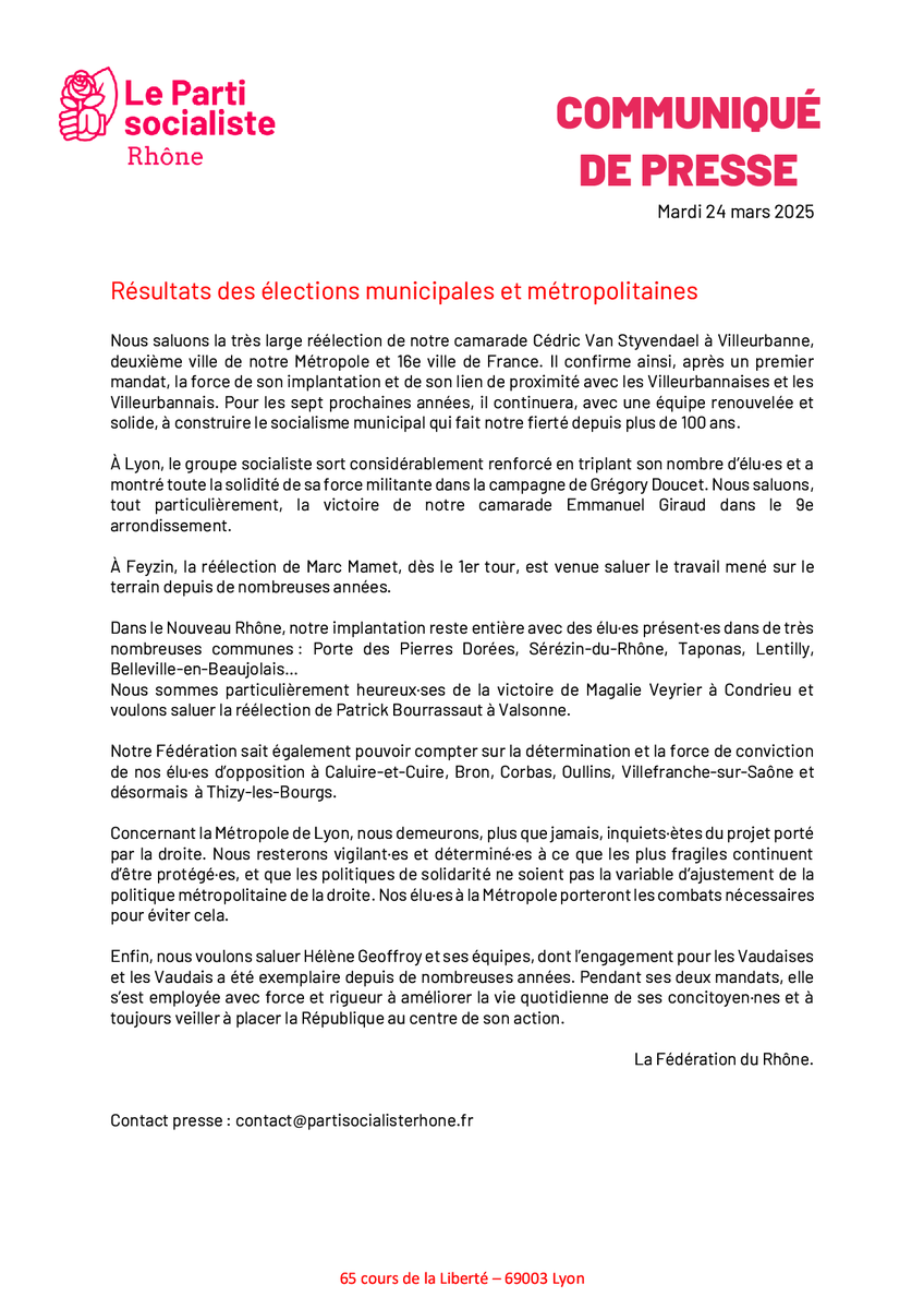 Parti Socialiste du Rhône tweet media