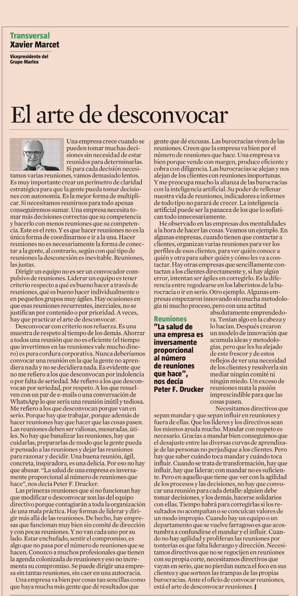 f_fusterfabra's tweet photo. .@XavierMarcet da en el clavo al decir - "Cuando se trata de #transformación, hay que #influir, hay que #liderar, con mandar no es suficiente.".... Xavier es el Peter de este siglo 🦉🎯 / #management #PeterDrucker https://t.co/PjejIsCRDc