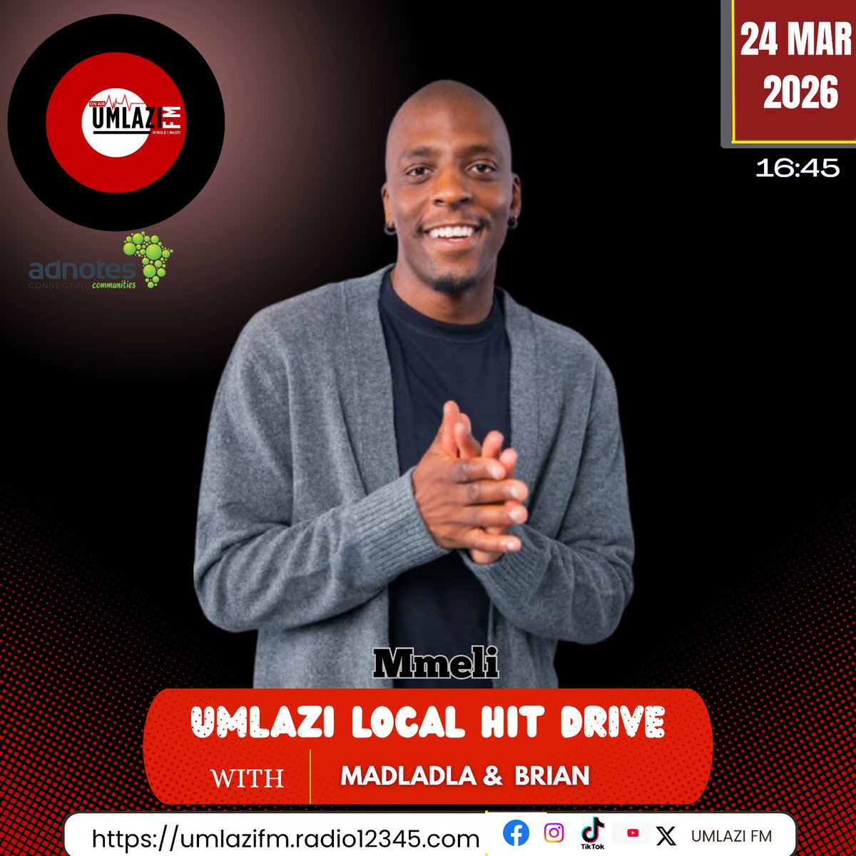 Goodmorning Advocates,  please tune in for  <a href="/mmeliofficial/">Mmeli Khumalo ⚖️</a>  interview on Umlazi Fm  today at 16:45 

umlazifm.radio12345.com

MMELI THE BRAND
MMELI  FASHION MODEL 
#MmeliPrinceKhumalo
#MmeliKhumalo