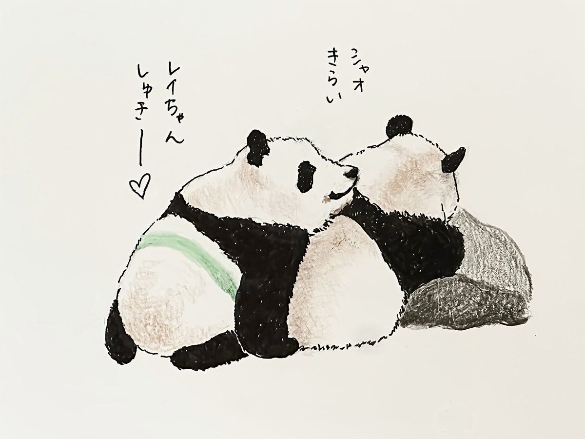 yocootukuri999's tweet photo. シャオもレイちゃんも、なんだかすごく大人っぽくなったような気がしました✨

これからもずーっと元気で健康で幸せでいてね❣️

#シャオシャオ #レイレイ #シンシン
#パンダ #イラスト #本日の浜家さん https://t.co/LWmrXTjwaX
