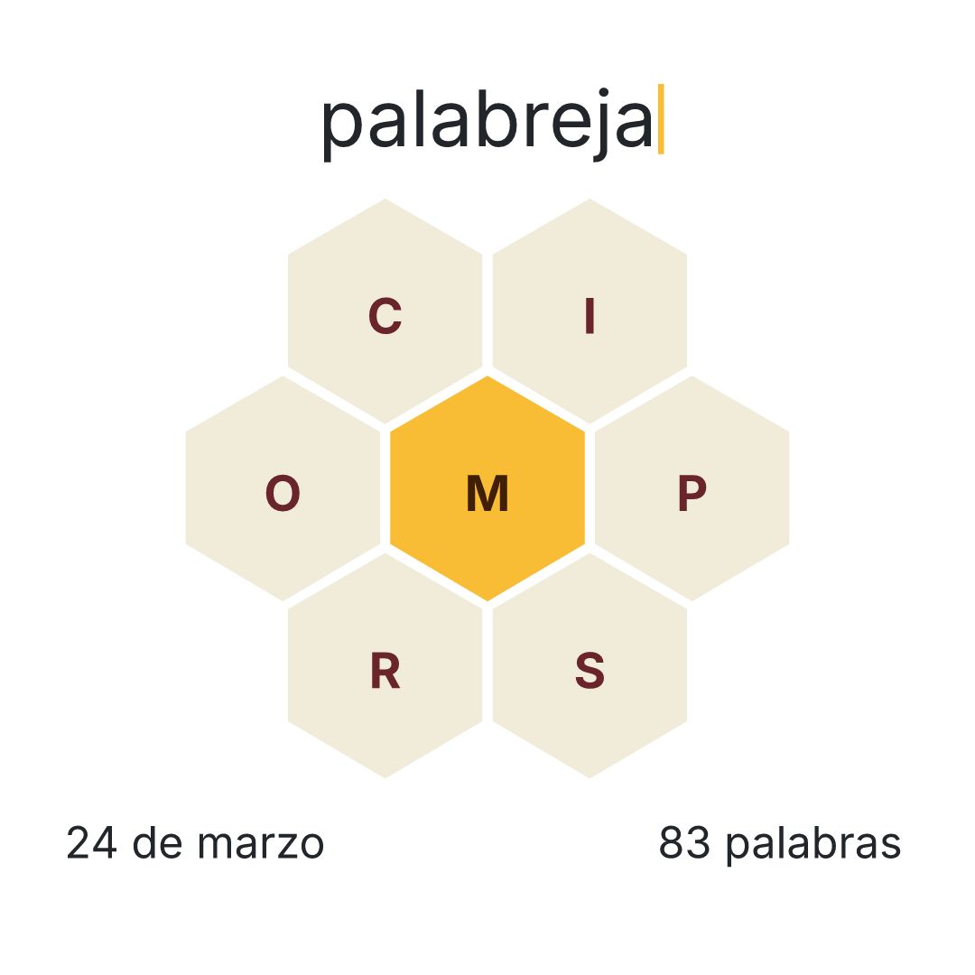 lapalabreja's tweet image. ¡Martes, 24 de marzo!  Hoy el #Palabreja te reta con 83 palabras. ¿Podrás encontrarlas todas y alcanzar el máximo rango?  Demuestra tu vocabulario y entra ya en palabreja.com. ¡A jugar! #juegodepalabras #palabras