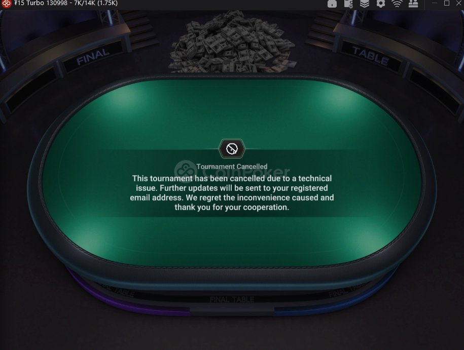 _Capron_'s tweet photo. @patricknoonan89 @CoinPoker_OFF This tourney froze as well, once it restored we got to play for a bit. Then got canceled on the final table after waiting two hours...3 players left. It was bugging and saying there was 4 players but there were only 3. Totally unacceptable if we dont get our ICM. @CoinPoker_OFF https://t.co/nAMLSKujM0