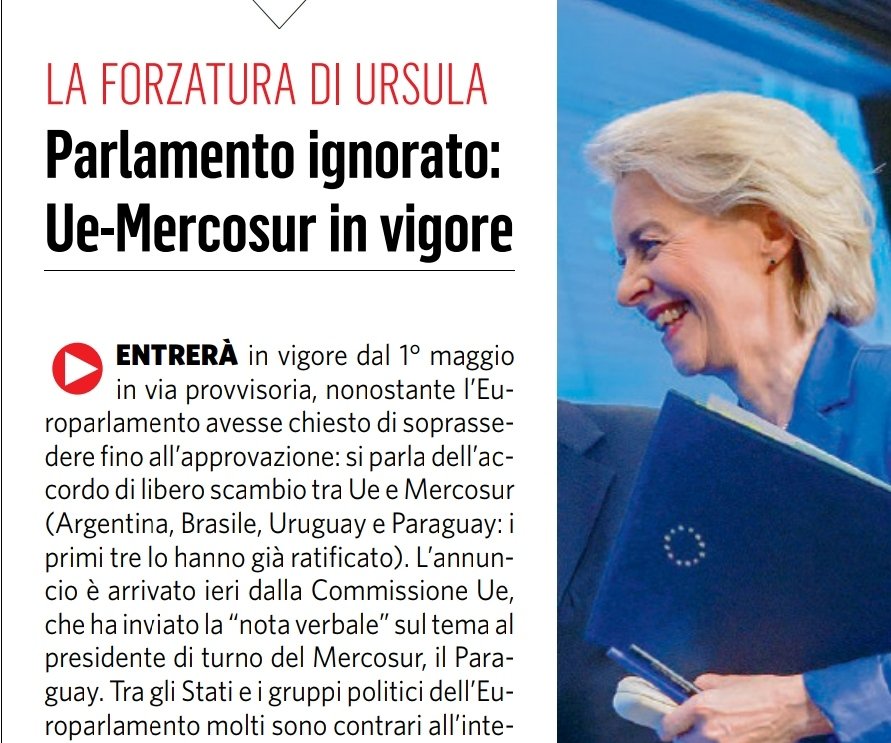 Una decisione pericolosa, al limite dell'eversione, nel merito (penalizza pesantemente il settore agroalimentare dei Paesi europei) e nel metodo (aggira il Parlamento europeo). L'ennesima targata Unione Europea che prende da più di 30 anni decisioni contrarie agli interessi di