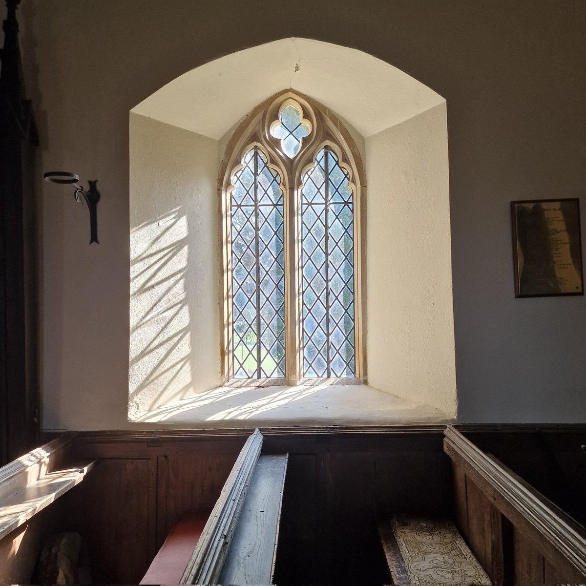 StroudStory's tweet photo. A very simple #TraceryTuesday at Forthampton, #Gloucestershire,, spilling glorious spring light into the church... https://t.co/kb0E54aa5K