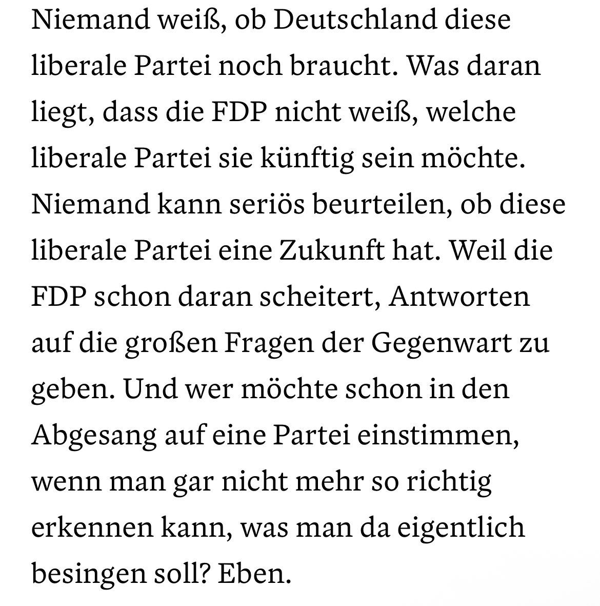 BeneBecker's tweet photo. Der #FDP droht, was schon die Spätphase der Ampel prägte: eine Mischung aus inhaltlicher Überforderung und persönlichen Verletzungen, die allen Beteiligten jedwede Lust an Partei und Politik nimmt. Liberale ohne Optimismus sind keine Liberalen. My two cents @wiwo 👇 https://t.co/zp6YzBSj4n