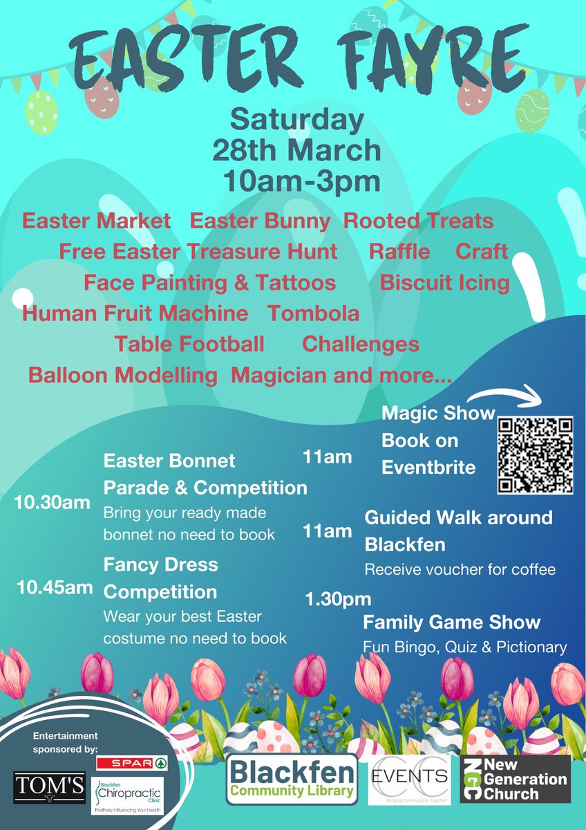 It’s the #Blackfen #Easter Fayre this Saturday, from 10am. Always a great event and, as you can see there are lots of things to do!