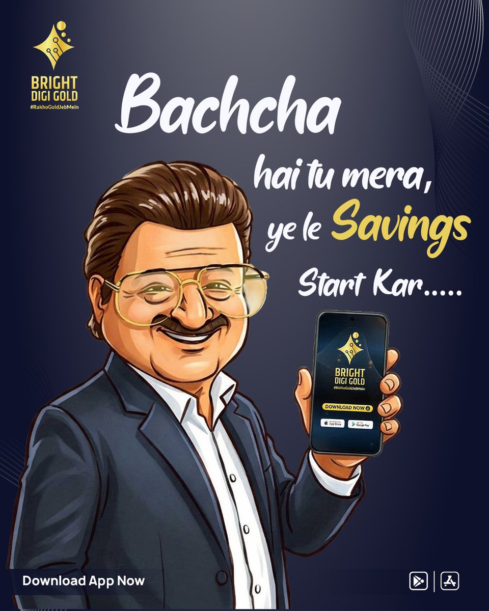 BrightDiGiGold's tweet photo. Bachcha hai tu mera… par savings toh start karni padegi! 😉”

Smart log aaj se hi future secure karte hain 💰✨
Start your journey with Digital Gold & Silver Savings on Bright DiGi Gold App

✔️ Invest anytime, anywhere
✔️ 24K Pure Gold & 99.99% Silver
✔️ Safe, Secure & Govt. Trusted Vaults
✔️ Start with just ₹10

📲 Download Now & Build Your Wealth Smartly

👉 Don’t wait for the “right time” — Start Saving Today!

#DigitalGold #GoldInvestment #SmartSavings #WealthCreation #InvestSmart #SavingsPlan #BrightDiGiGold #GoldSavings #SilverInvestment #FinancialFreedom #MoneyManagement #InvestInGold #FuturePlanning #IndiaInvests #FintechIndia #RakhoGoldJebMein