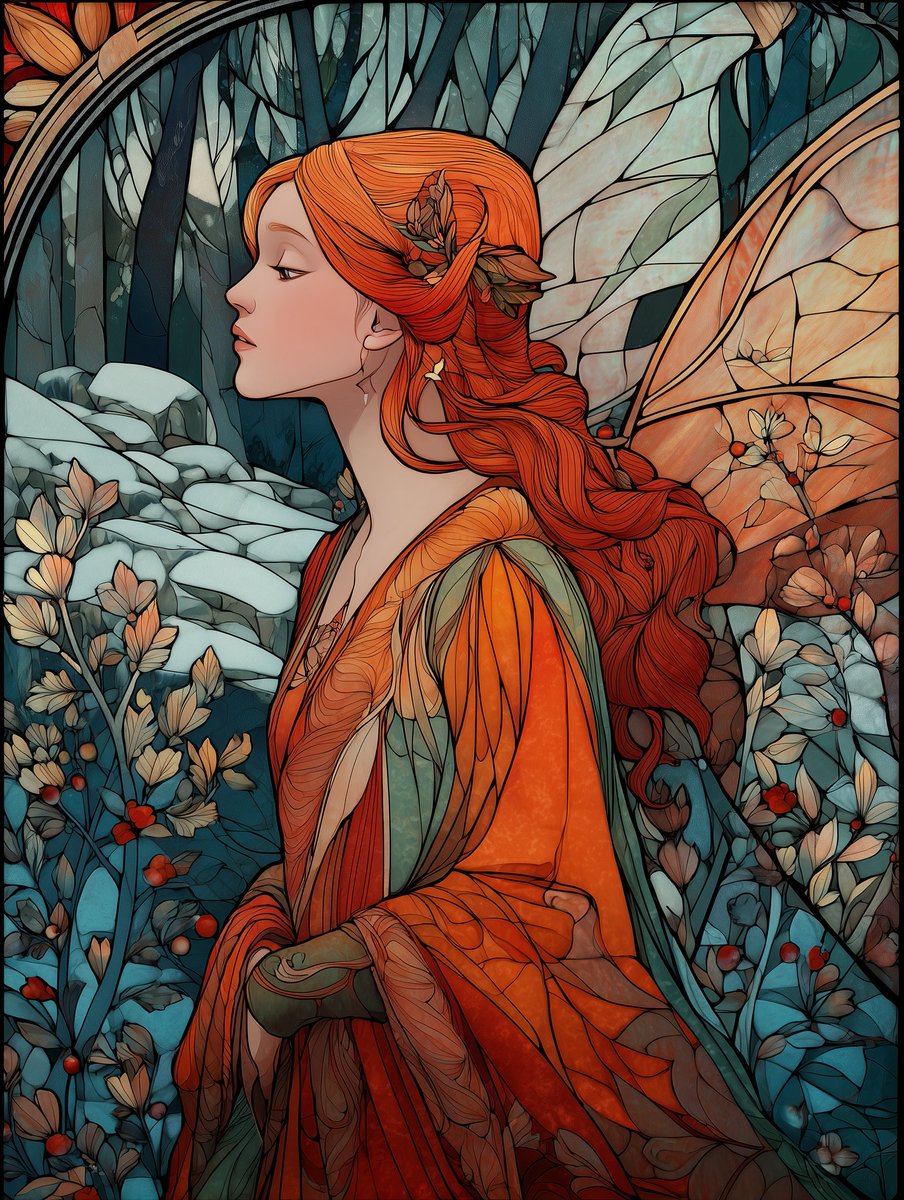PlethoraAU's tweet photo. 24.3.1
83

After Vanes’ autumnal storms painted the Feywild in fire and gold, one perfect snowflake carrying a mortal dream of peace drifted down and touched the crimson earth. In the gentle hush of the First Snowfall, Ammaleen was born. 

Her sunset-red hair was crowned with frost and winter berries, and her wings shimmered like living stained-glass snowflakes veined in silver. She refused Titania’s Summer Court, choosing instead to serve the Quiet Turning.

Now the Herald of the First Snowfall, Ammaleen brings soft, sparkling winter’s hush. When the air turns crisp and the first delicate flakes begin to fall, she has arrived.

For @zenkatter