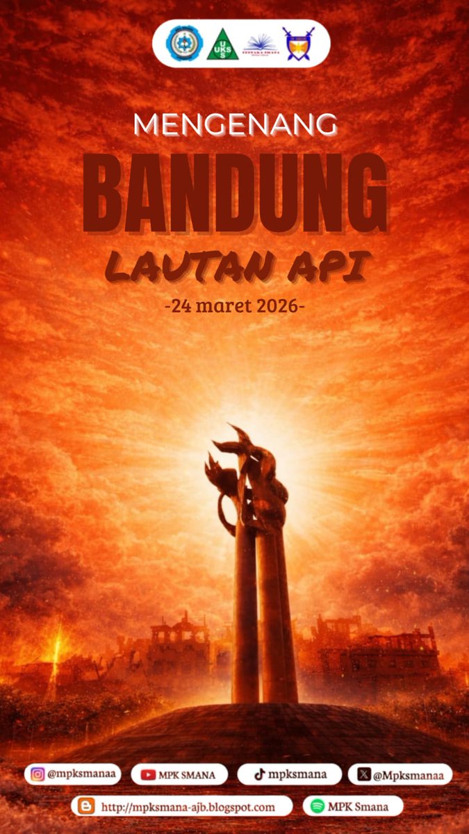 Mpksmanaa's tweet photo. Mengenang Peristiwa Bandung Lautan Api!!🔥

24 Maret 1946, Langit Bandung memerah, bukan karena senja, melainkan api pengorbanan. Selamat mengenang peristiwa Bandung Lautan Api. 

MPK DROSERO!!🔥 https://t.co/BMnB0yxsuJ