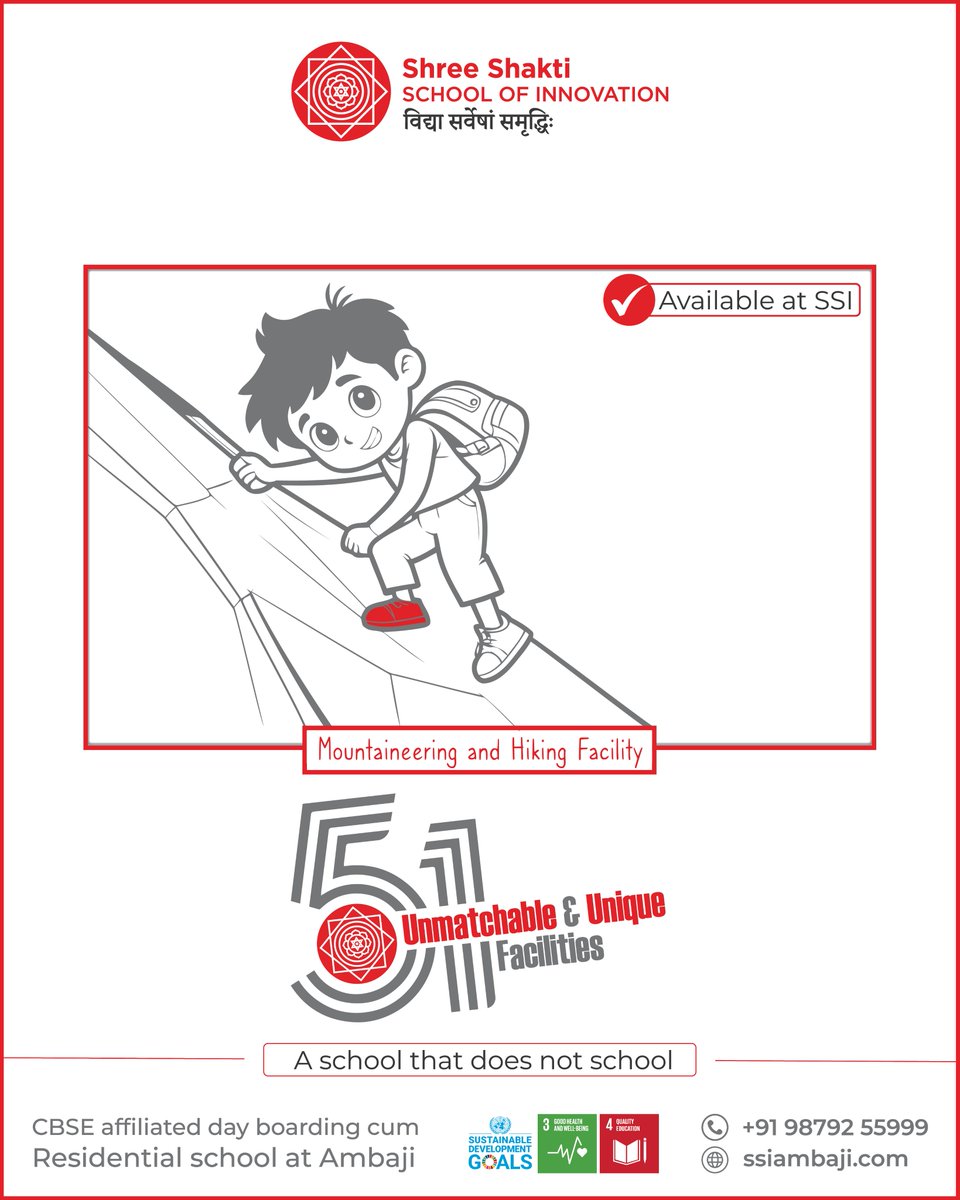 ssiambaji_'s tweet image. 🏔️ Mountaineering &amp;amp; Hiking Facility
Unmatchable experiences that build strength, confidence &amp;amp; resilience.
A school that does not school.
.
.
.
#ShreeShaktiSchoolInnovation #AdventureLearning #Hiking #LifeSkills #HolisticEducation