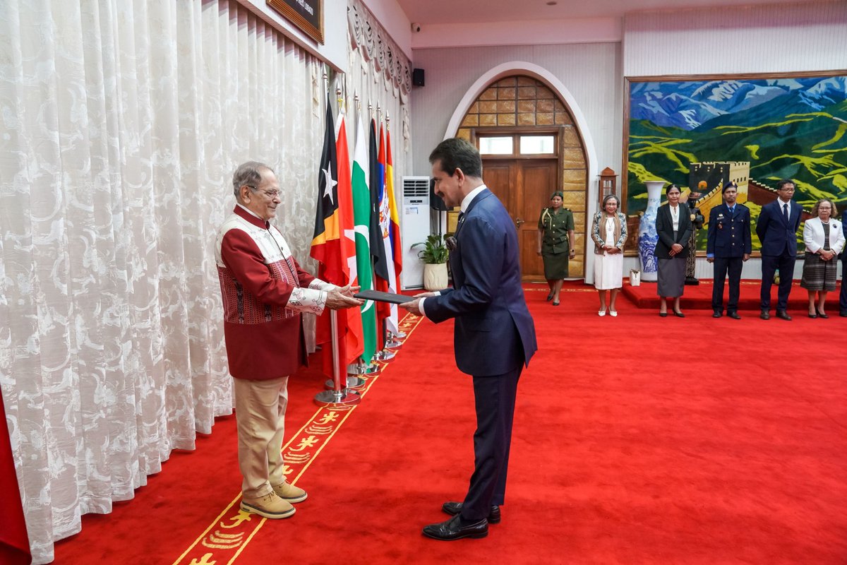 PakinIndonesia's tweet photo. The Ambassador of Pakistan, H.E. Zahid Hafeez Chaudhri presented his credentials to the President of Timor Leste on 16 March 2026.

@ForeignOfficePk @Zhchaudhri https://t.co/n218hC9LRG