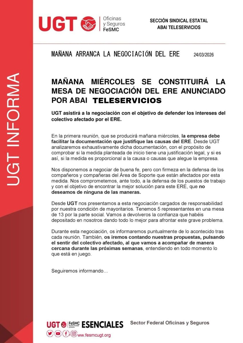 FESMC-UGT Sector Oficinas y Seguros tweet media