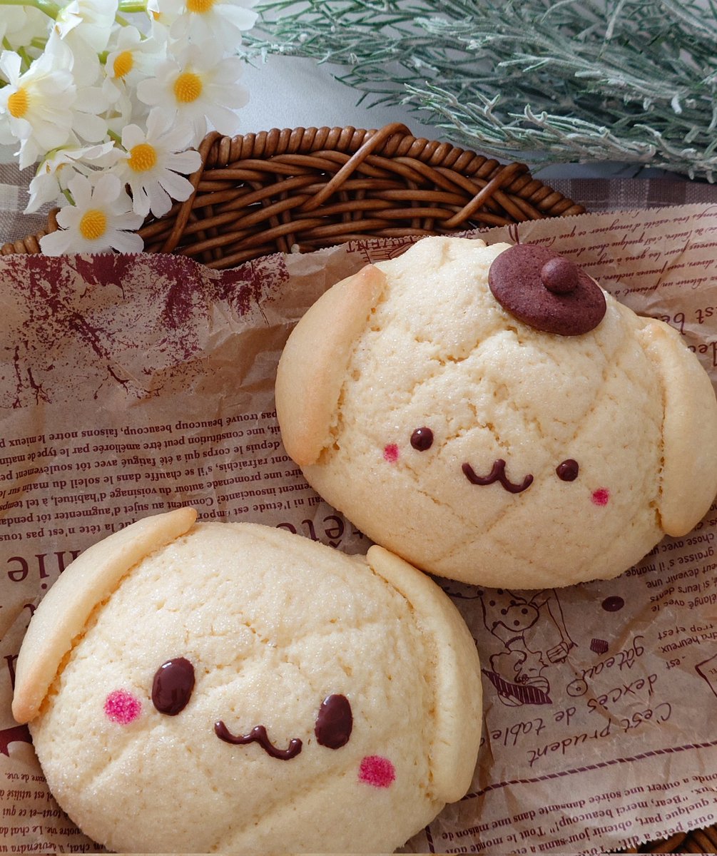 ポムポムプリンとシナモンのメロンパン
#パン作り