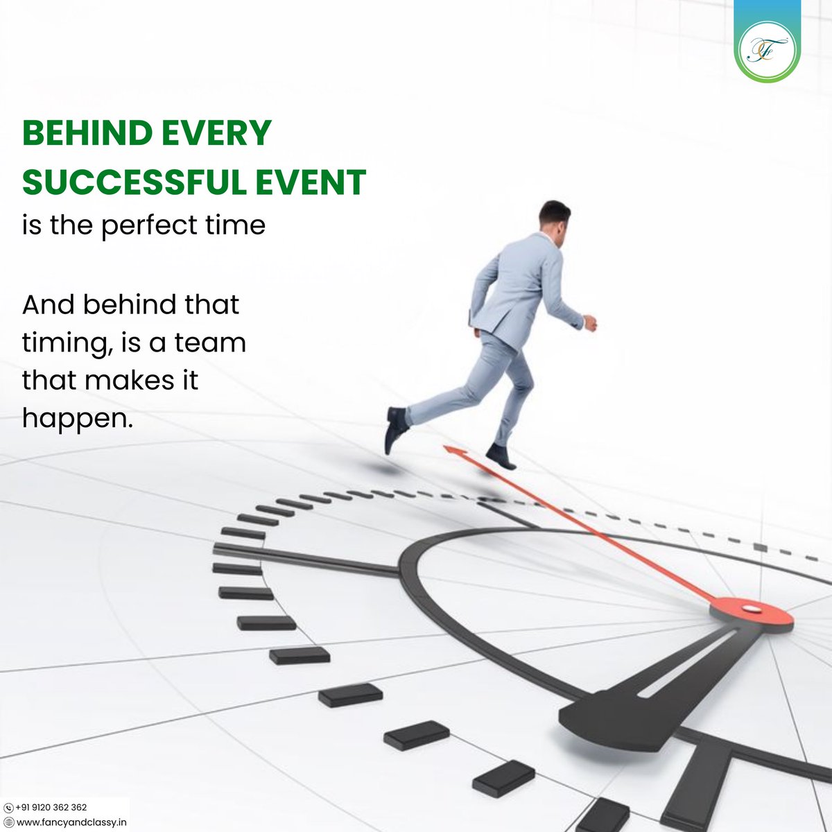 Every second counts. So do we.

Reach out: fancyandclassy.in

#fancyandclassy #dreamevents #B2Bevents #corporateevents #events #fancyandclassy_in