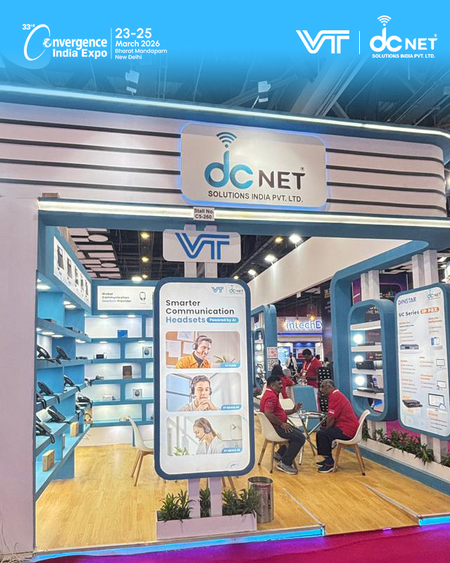 VBeT01's tweet photo. Highlights from the Convergence India Expo 2026!
Our partner DCNET SOLUTIONS INDIA PVT LTD is showcasing VT Headsets—engaging customers and demonstrating smarter communication solutions.

#VTHeadsets #DCNET #ConvergenceIndia https://t.co/jwuZwFhClB