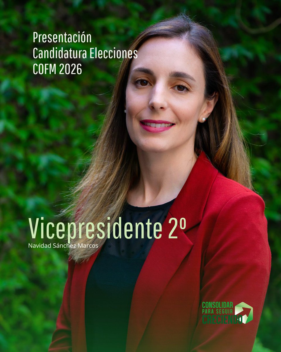 candidaturammp's tweet photo. Navidad Sánchez Marcos desarrolla su trayectoria en la farmacia comunitaria. Es nuestra candidata a vicepresidenta 2.ª. Licenciada en Farmacia, graduada en Nutrición Humana y Dietética, diplomada en Salud Pública y experta en Ortopedia. @mamafarmaceutic 
#ConsolidarYCrecer #COFM https://t.co/ewneXMXK8g