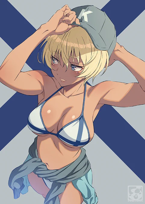 【GuP_encore(再掲)】番外編 継続高校からヨウコさん。データバックアップ整理してたら見つけました。たぶんゲストで寄稿させて頂いたイラスト。2022年頃。