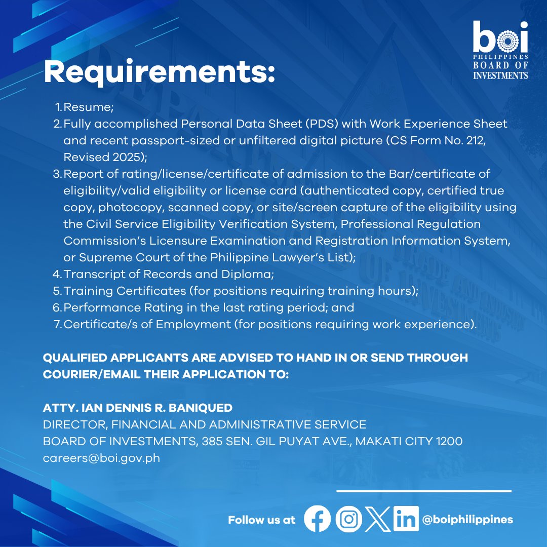 Board of Investments tweet media