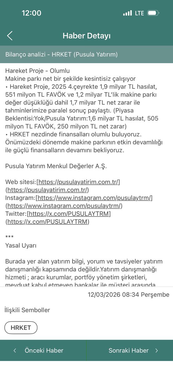 #hrket <a href="/PUSULAYTRM/">PUSULA YATIRIM</a> blançoyu olumlu buluyoruz dediği gün 70 tl olan kağıt soluksuz 60 kadar indiler. Allahtan olumlu buldunuz, olumsuz olsaydı halimiz ne olurdu?
<a href="/PUSULAYTRM/">PUSULA YATIRIM</a> o günden beri kaç lot aldınız peki?
<a href="/HareketProject/">Hareket Project</a> patron iyimisin? Hayattasınızdır inşlh?