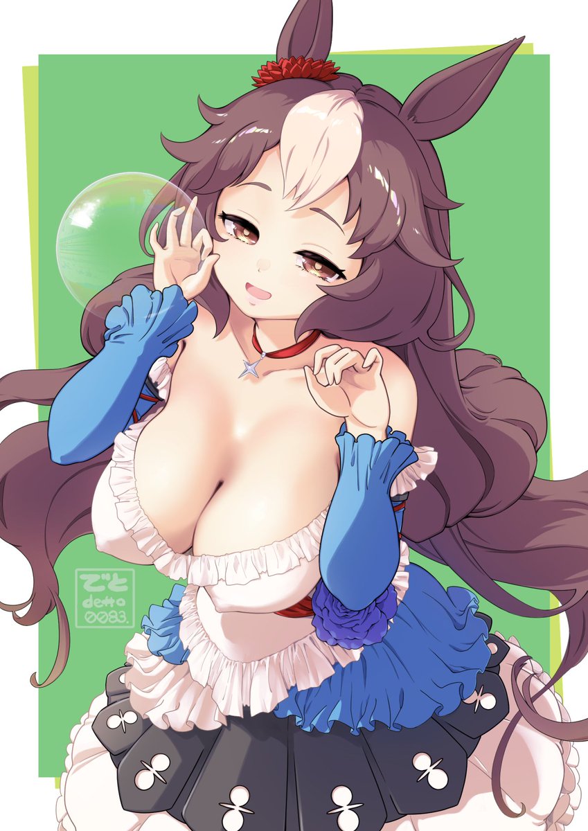 Skebで、指でシャボン玉を作るゼファーちゃんを描かせていただきました!☺️🫧 