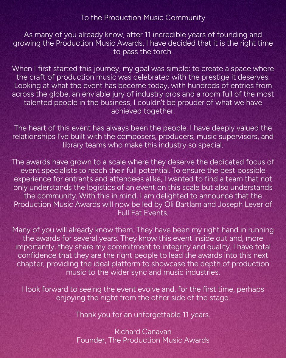 The Production Music Awards tweet media