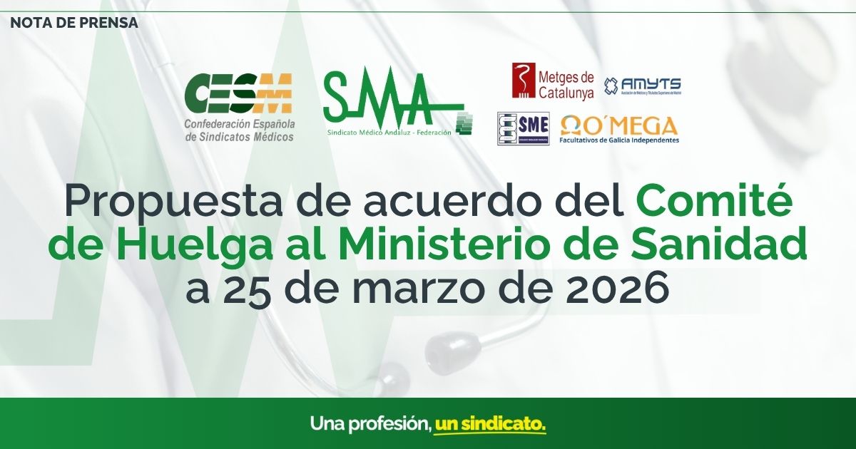 🟢 PROPUESTA DE ACUERDO DEL COMITÉ DE HUELGA AL MINISTERIO DE SANIDAD

▪️ El Comité de huelga informa de que ha recibido desde el Ministerio de Sanidad la oferta de celebrar una reunión el próximo 26 de marzo

Más información ➡️ smandaluz.com/propuesta-de-a…