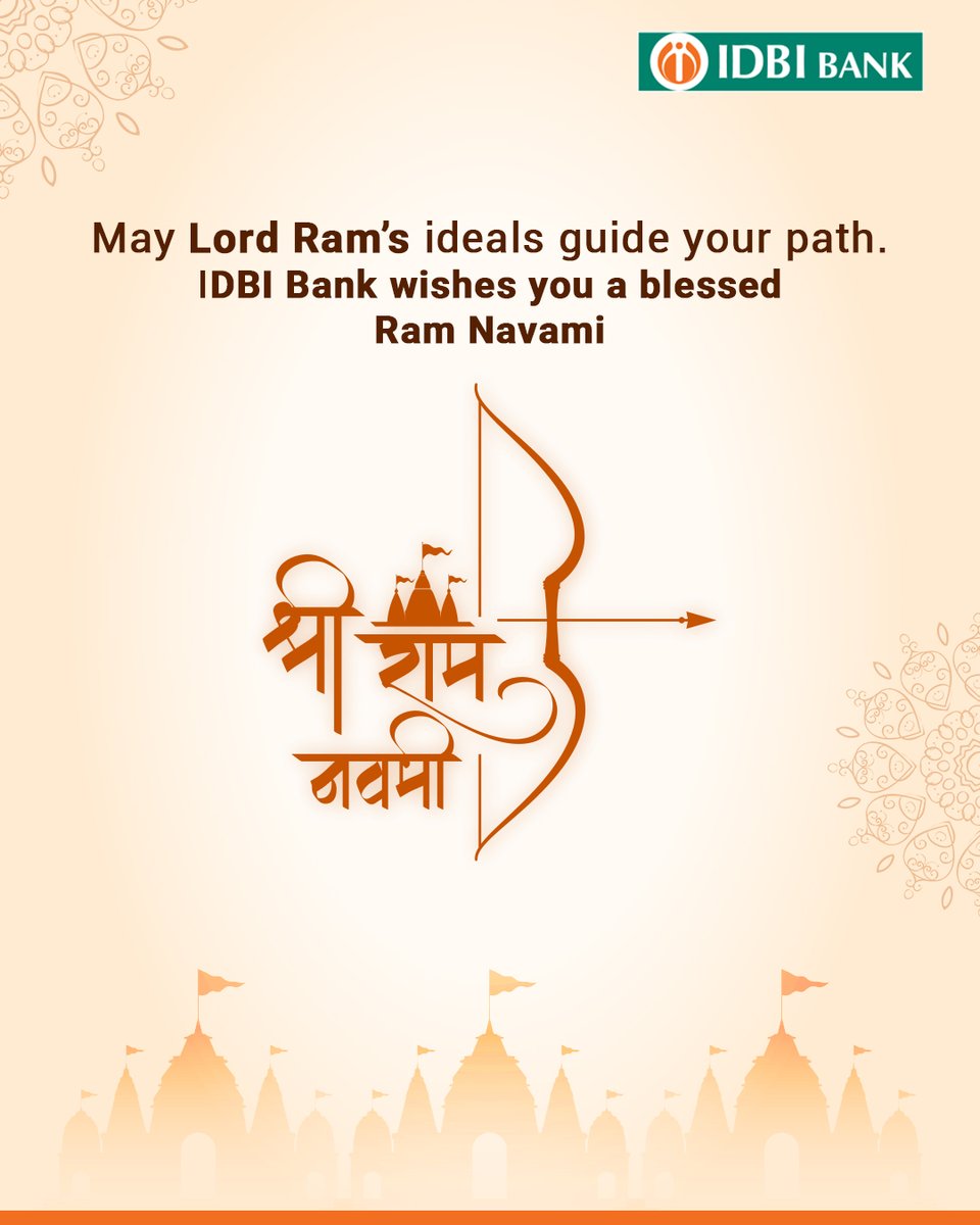 IDBI_Bank's tweet image. May this Ram Navami inspire righteousness, inner strength, and mindful living in every step you take.

Wishing you a blessed Ram Navami.

#IDBIBank #RamNavami