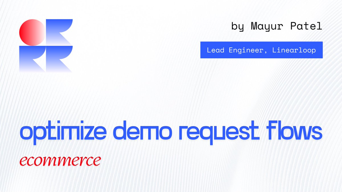 LinearloopHQ's tweet photo. The highest-intent page on your site is probably the one you're most afraid to touch.
Demo forms are tangled into CRMs, routing logic, and SDR workflows.
So, teams leave it alone. That's the mistake.

Full breakdown here: https://t.co/NNCUyfx7yI https://t.co/bltxJlfVTl