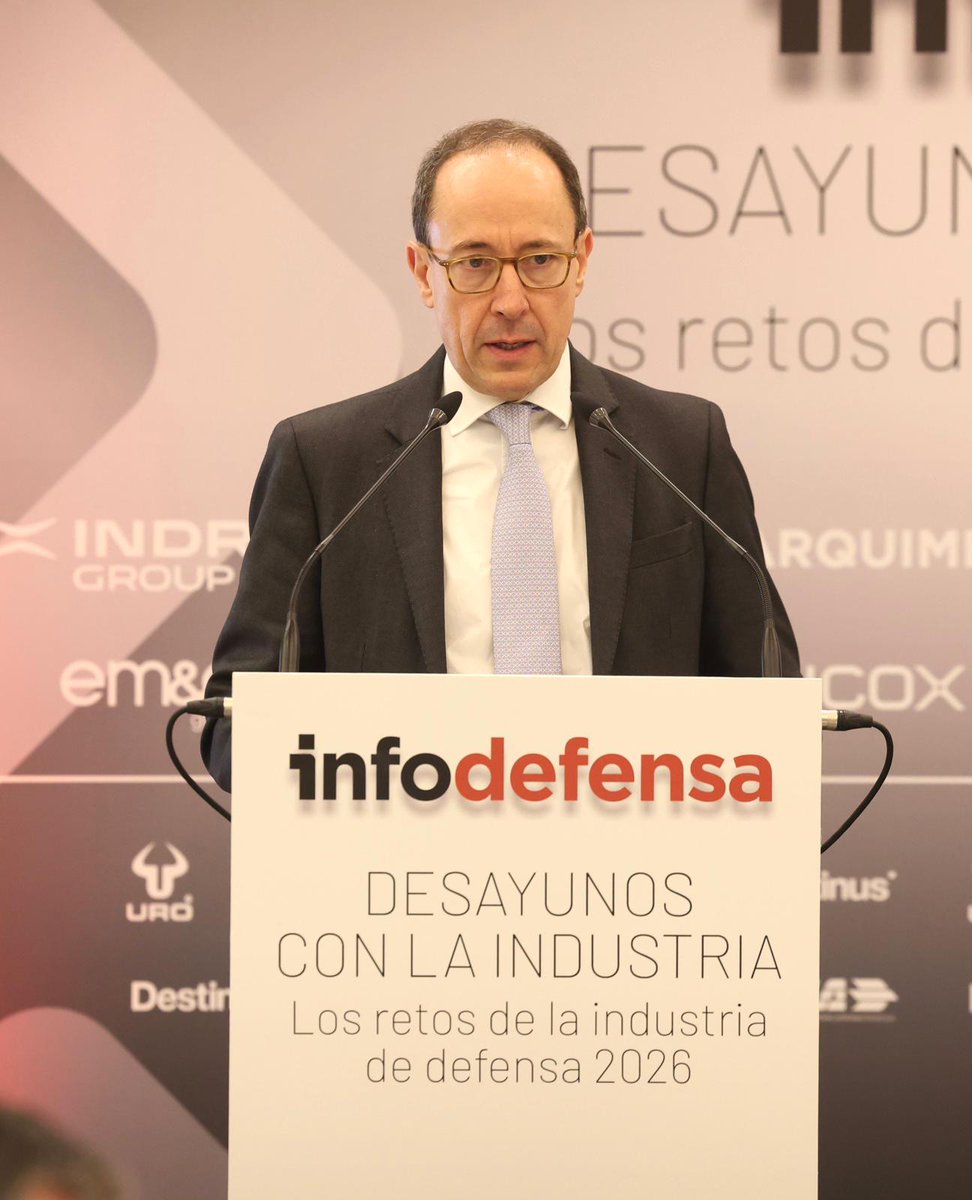 Infodefensa's tweet photo. 🔴#IndustriaDefensa | Desayunos con la industria: 'Los retos de la industria de defensa 2026'. Héctor Roldán, @grupo_oesia: “La innovación debe traducirse en superioridad ante las amenazas”. https://t.co/6MUgBNL5yA
