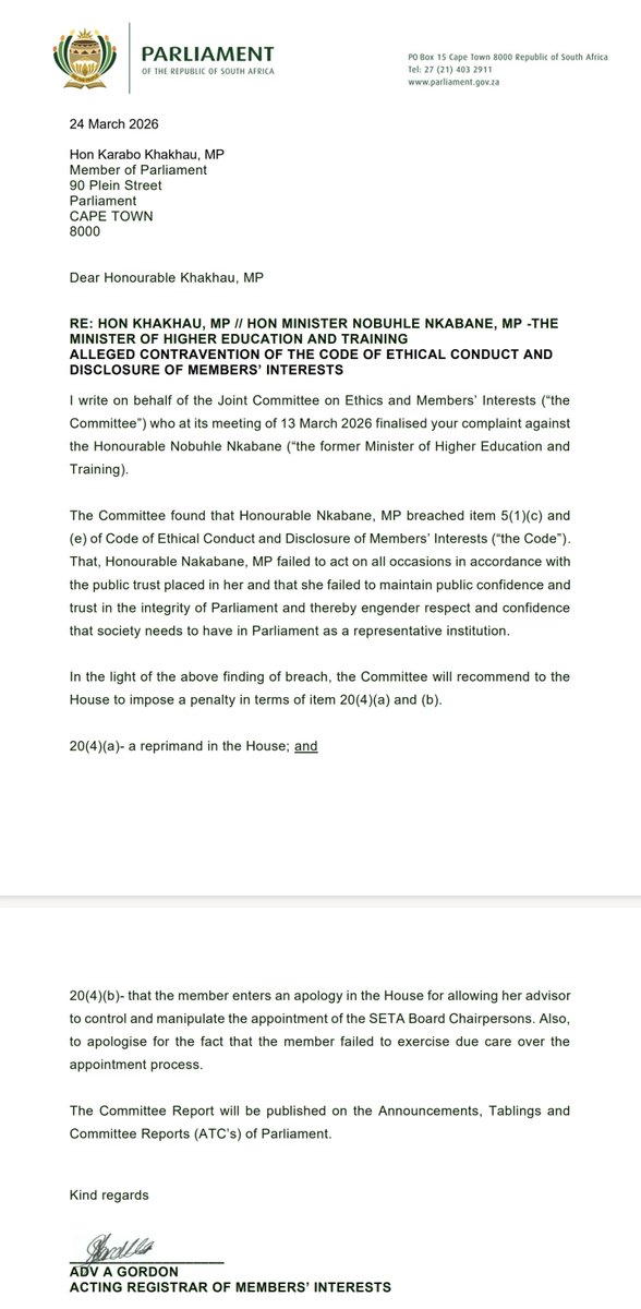 Karabo Khakhau MP tweet media