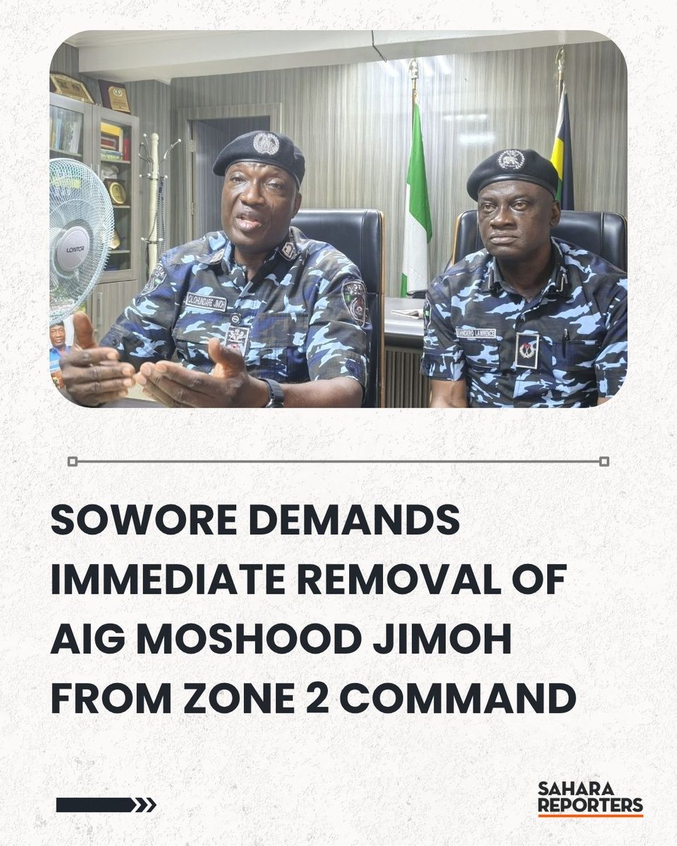 Sowore Demands Immediate Removal Of AIG Moshood Jimoh From Zone 2 Command Over Alleged Human Rights Abuses | Sahara Reporters bit.ly/4lTkARo