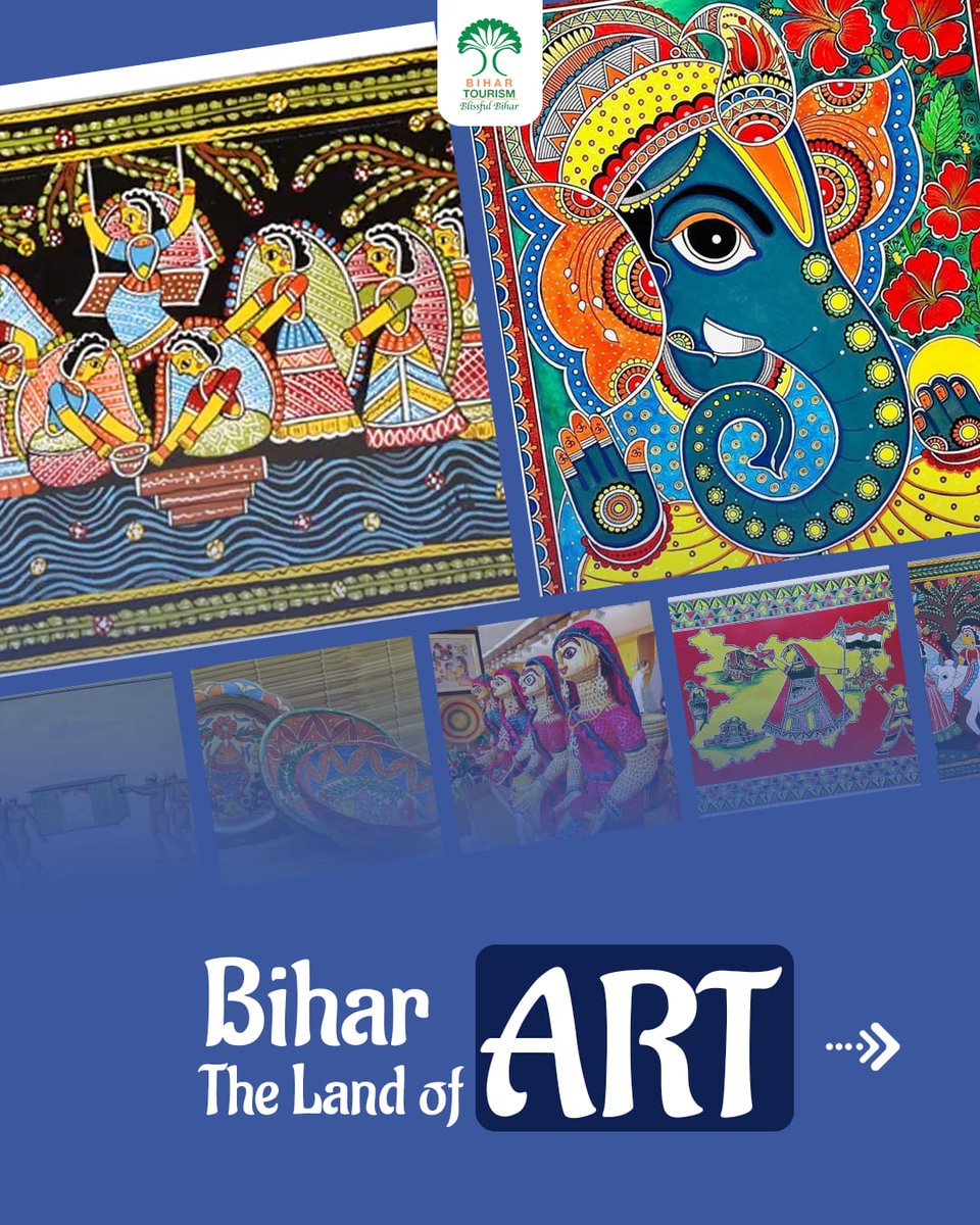 TourismBiharGov's tweet image. Bihar, a land where art lives in every stroke, every craft reflects centuries of tradition, and creativity flows through its rich cultural roots.

#BiharTourism #ArtOfBihar #Incredible #CraftsOfIndia #Heritage #CulturalRoots #Tradition #IndianCrafts #Bihar #Art #Crafts