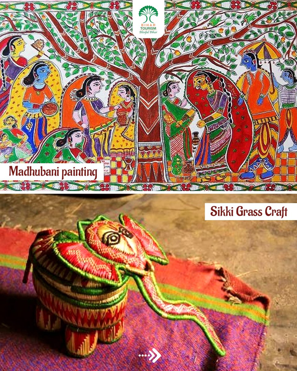 TourismBiharGov's tweet image. Bihar, a land where art lives in every stroke, every craft reflects centuries of tradition, and creativity flows through its rich cultural roots.

#BiharTourism #ArtOfBihar #Incredible #CraftsOfIndia #Heritage #CulturalRoots #Tradition #IndianCrafts #Bihar #Art #Crafts