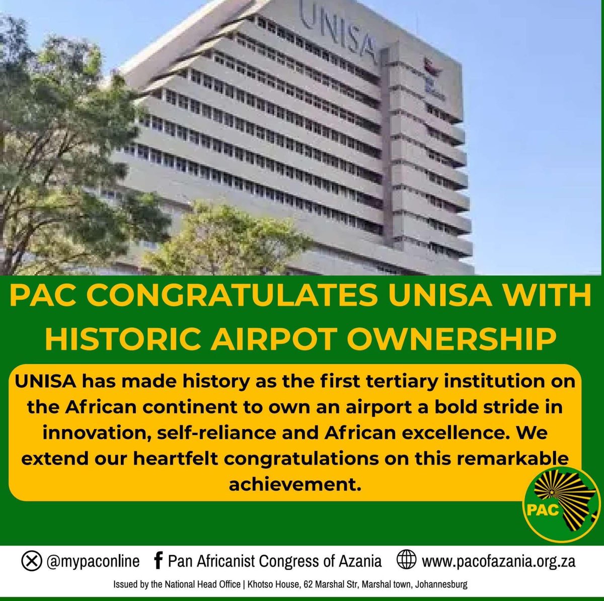 Pan Africanist Congress of Azania (PAC) tweet media