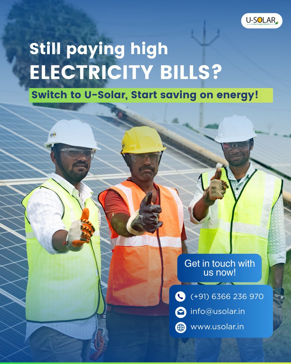 USolar_Energy's tweet image. #Exploring solar for your business? Start with clarity.
Get a free solar consultation today: usolar.in/contact/

#usolar #sustainability #business #growth #greenenergy