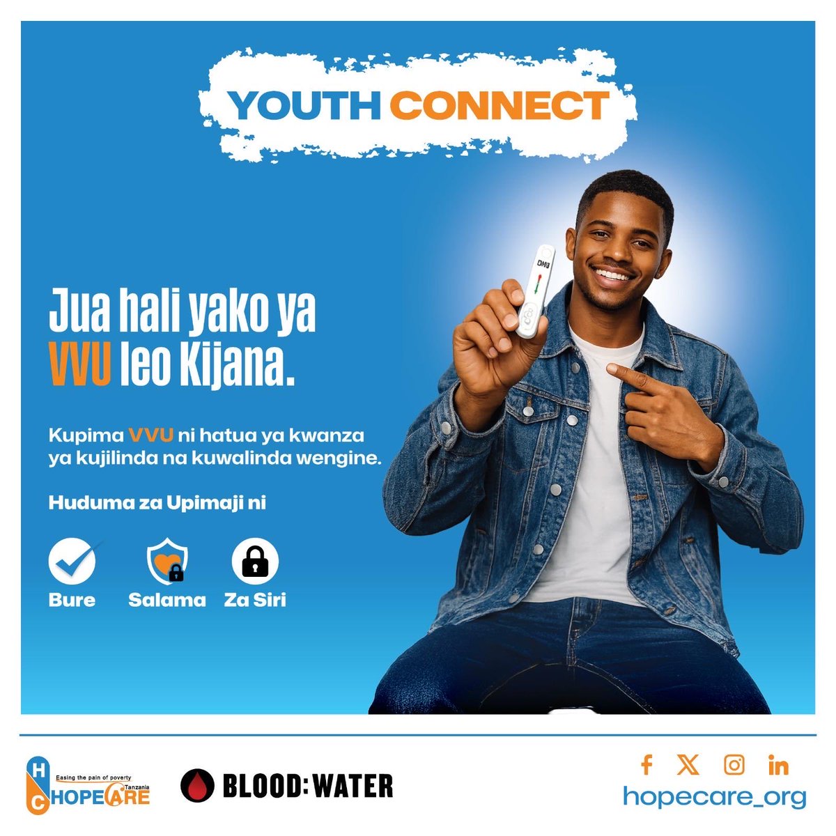 HopeCare_Org's tweet photo. Your HIV status today. Your health, your future, your power. 💪🏽
Getting tested is the first step to protecting yourself and others. Testing services are Free, Safe, and Confidential at Health Centres.

#YouthConnect #KnowYourStatus #HIVAwareness #StaySafe #HealthForAll #HopeCare https://t.co/3QpVNXM90Y