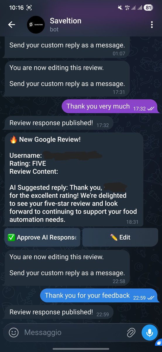 Saveltion's tweet photo. Replying to Google reviews shouldn’t take time.

Most businesses either:

- ignore them
- or answer manually when they remember

Both hurt your image.

So I built a simple system:

→ It reads new reviews automatically
→ Generates a reply with AI
→ You approve or edit in 1 click
→ It publishes instantly

No dashboards. No complexity.

Just faster, consistent responses.

Currently testing this with a few businesses.

If you want to try it, send me a message.

Here’s how it looks in real time 👇
